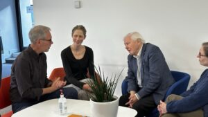 Sir David and his daughter Susan learn more about CCI's Endangered Landscapes and Seascapes Programme